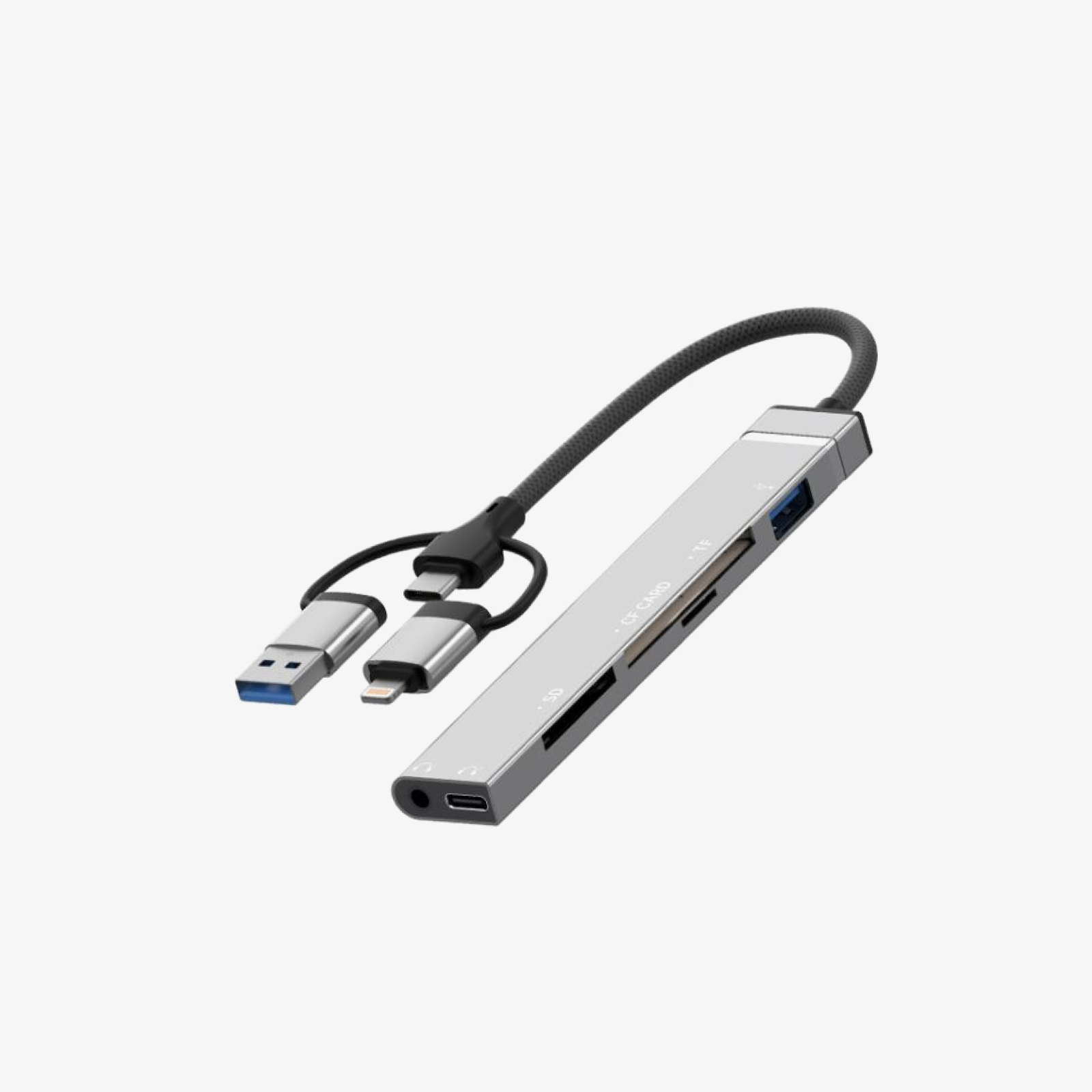 Compact USB-A to USB-C 3-Port Adapter
