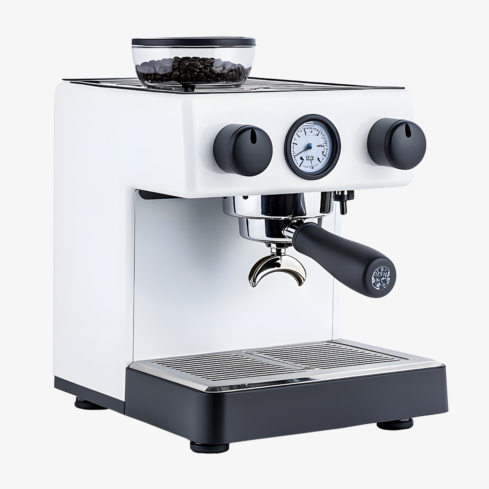 White Analog Dial Espresso Machine — DialBrew Home