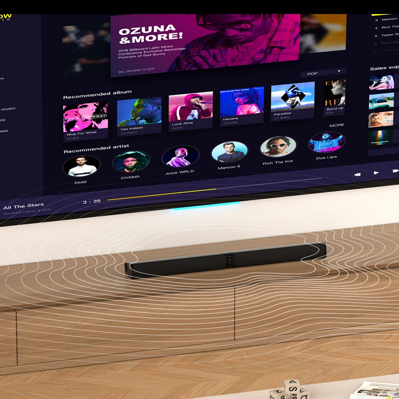 Wireless Soundbar with Subwoofer for Home Theater