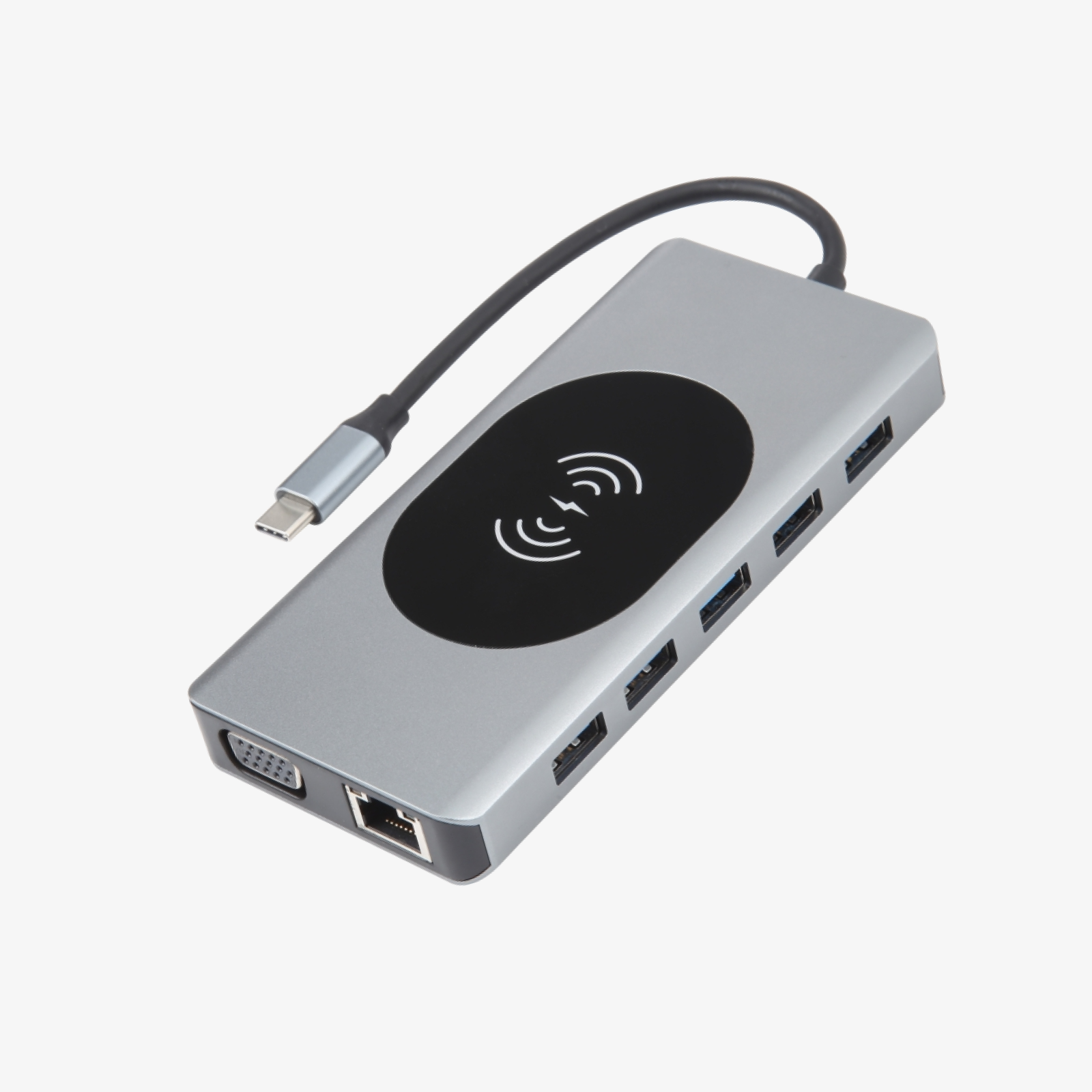 USB-C Docking Station with Wireless Charging Pad