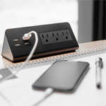 Desk-Mount Power Outlet with Dual USB Ports