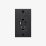 Modern Black Smart Wall Outlet with Dual USB Ports
