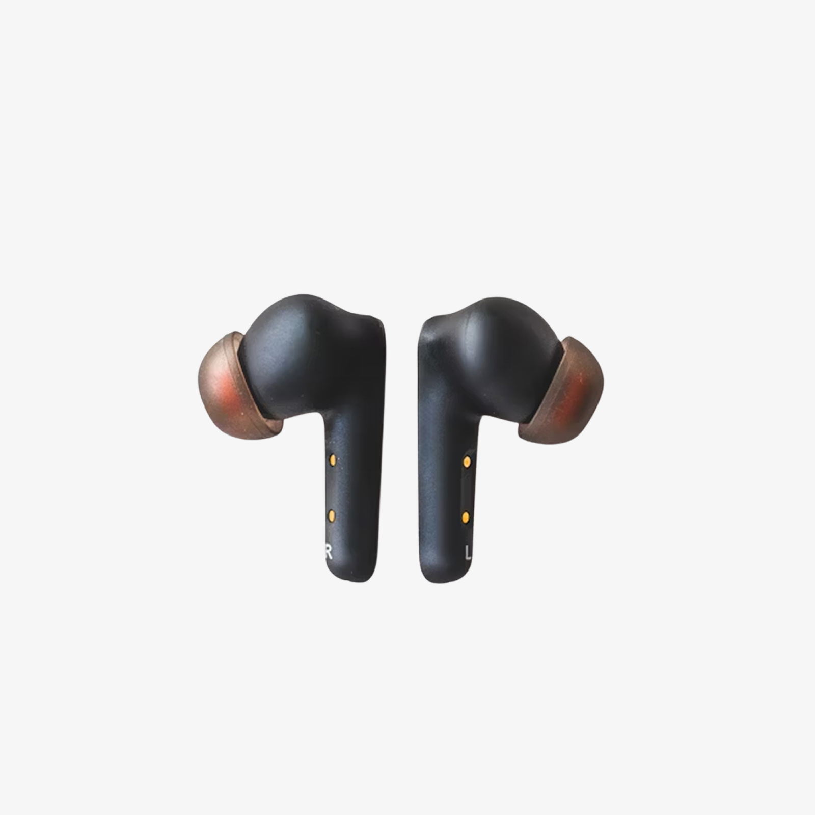 TWS Bluetooth Earbuds - Black with Brown Tips