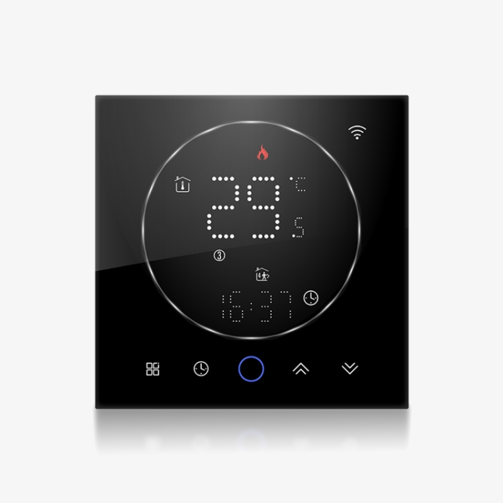 GlassTouch Smart Thermostat — Black Glass