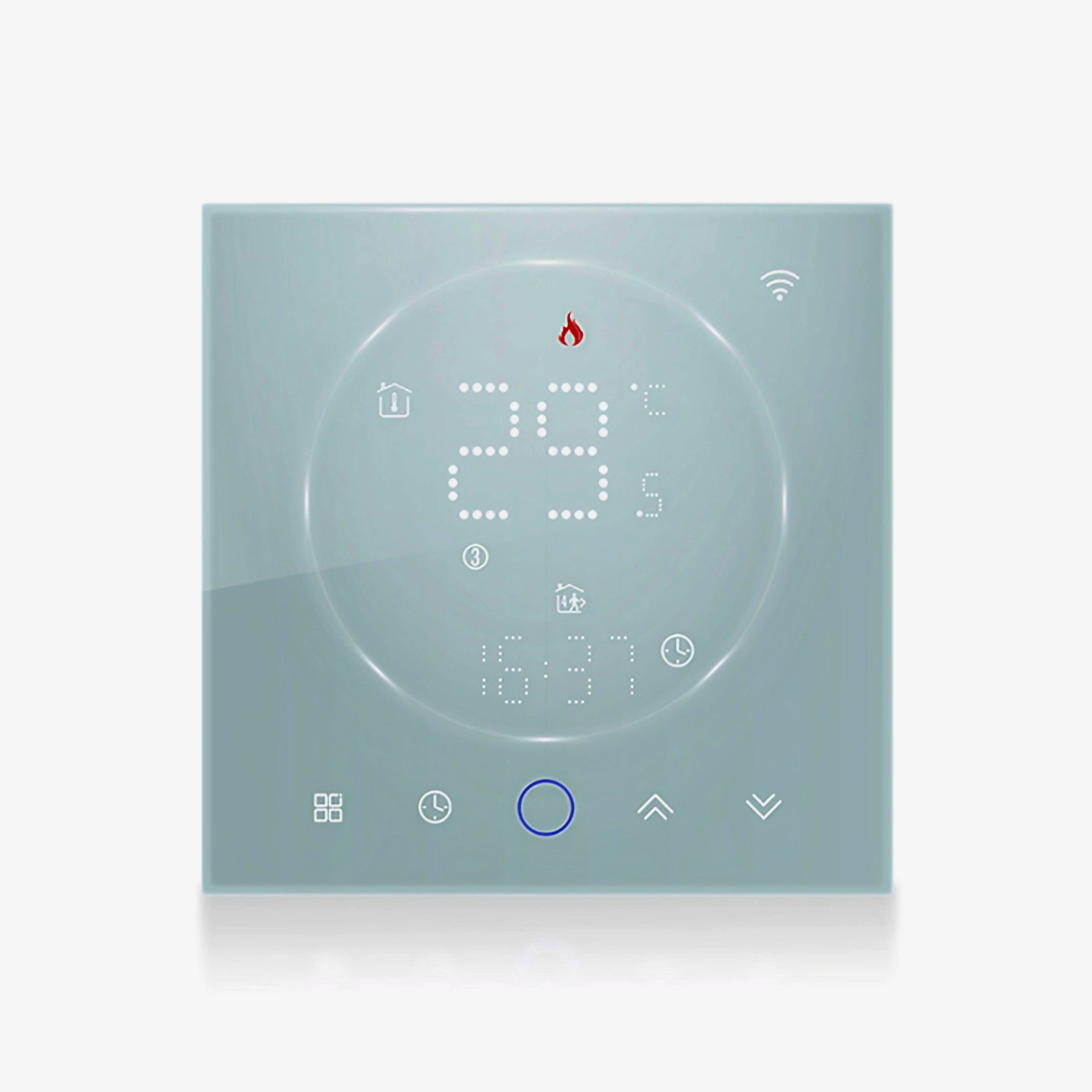 GlassTouch Smart Thermostat — Frosted Glass