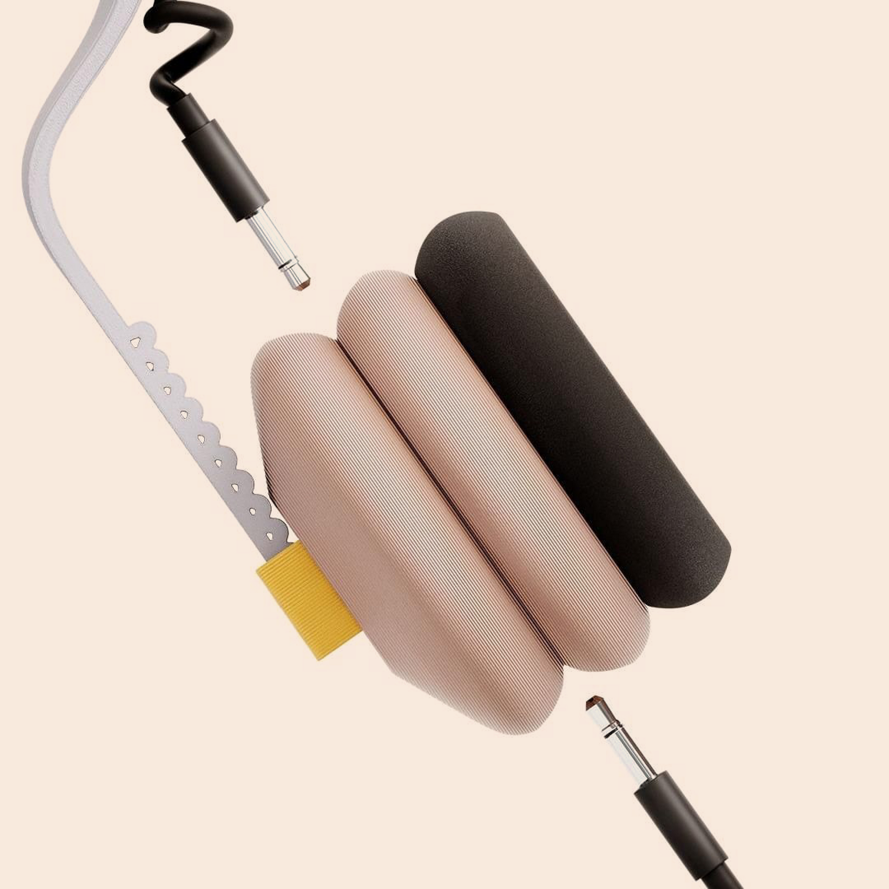 RetroFold Over-Ear Headphones – Blush & Gold Edition