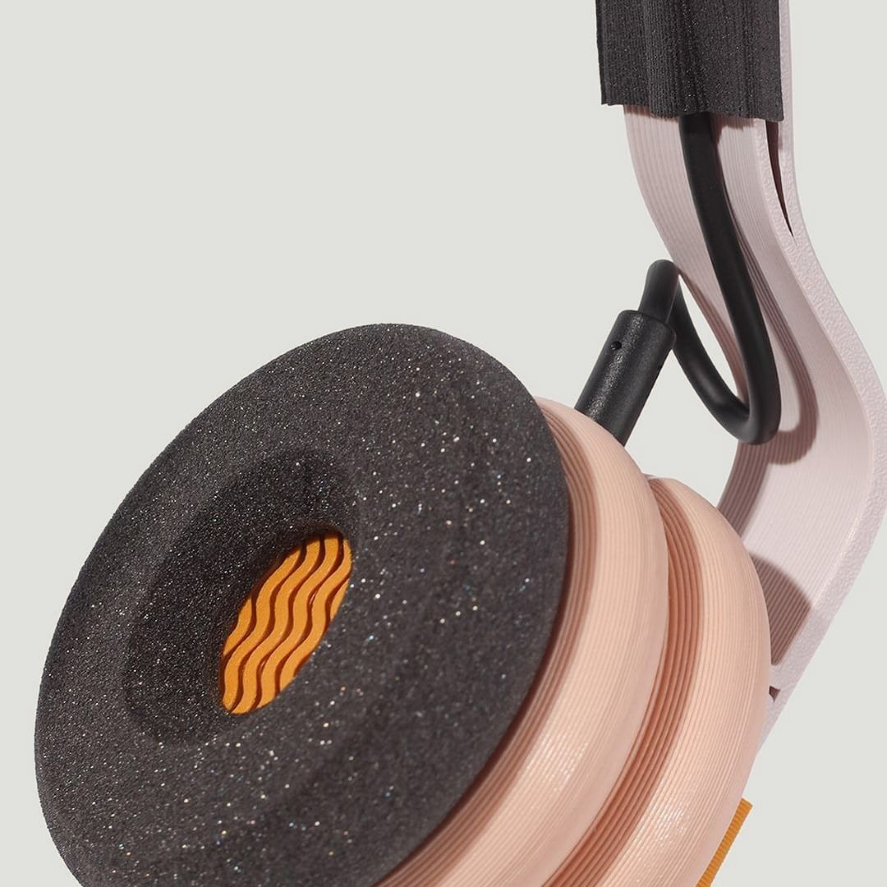 RetroFold Over-Ear Headphones – Blush & Gold Edition