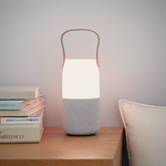 LumaCarry Lantern Speaker – Leather Handle (White Sand)
