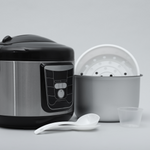 Black Multi-Function Rice Cooker with Steaming Basket — 8-Cup