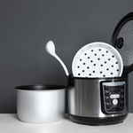 Black Multi-Function Rice Cooker with Steaming Basket — 8-Cup
