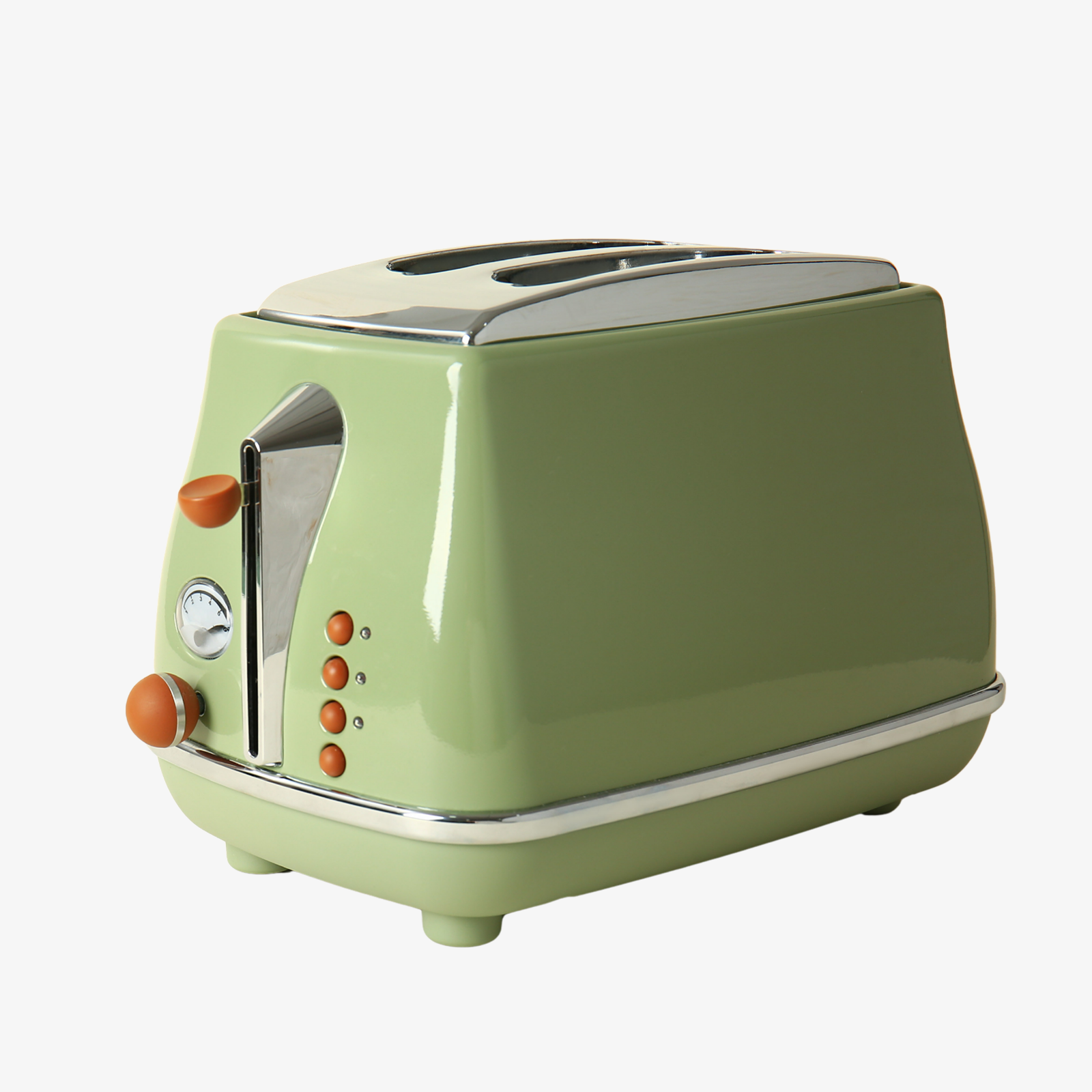 Retro Green 2-Slice Toaster — Vintage Style with 6 Browning Levels