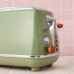 Retro Green 2-Slice Toaster — Vintage Style with 6 Browning Levels